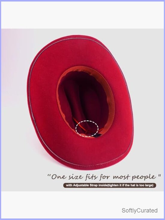 Classic Felt Wide Brim Cowboy Hat with Belt Buckle main image 6